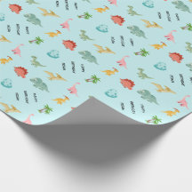 Personalized Dinosaur Birthday Wrapping Paper – Ha
