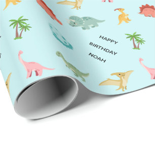 Personalized Dinosaur Birthday Wrapping Paper – Ha