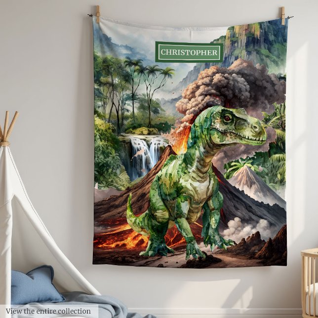 Personalized Dinosaur Blanket Birthday Gift Boy (Personalized Dinosaur Blanket Birthday Gift for Kids)