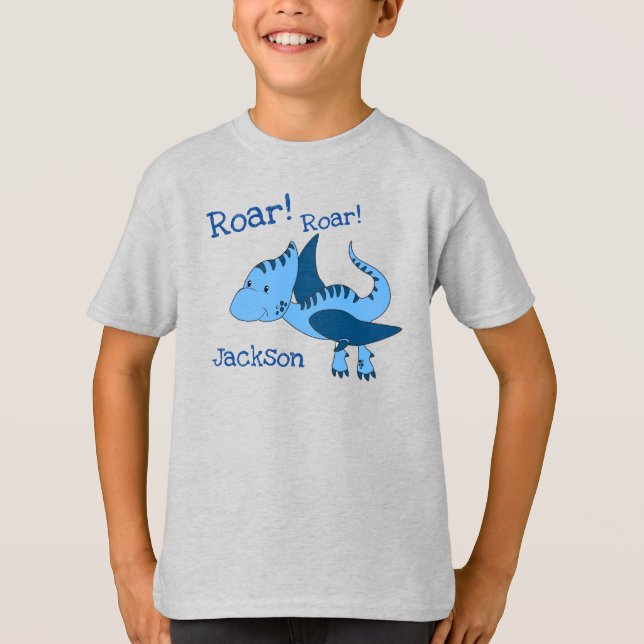 Personalized Dinosaur Boys T-Shirt (Front)
