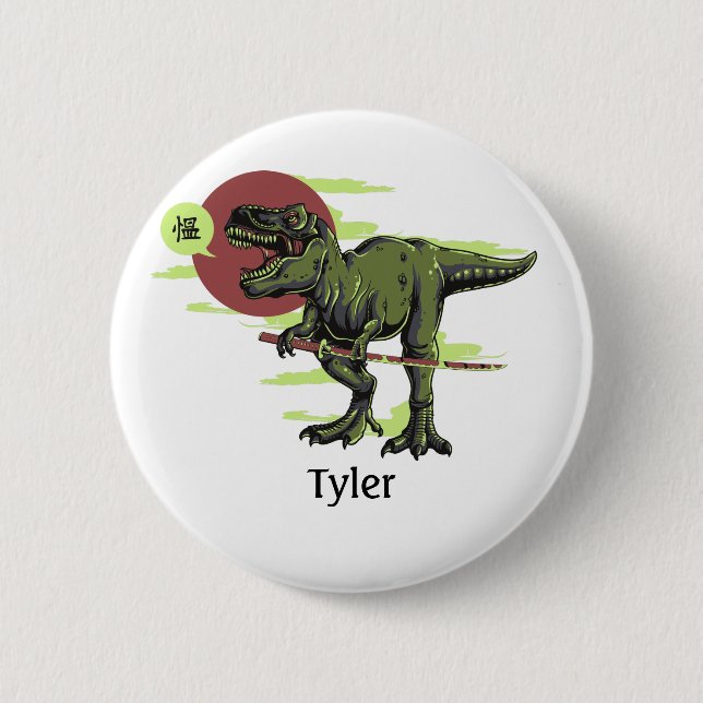 Personalized Dinosaur Button (Front)
