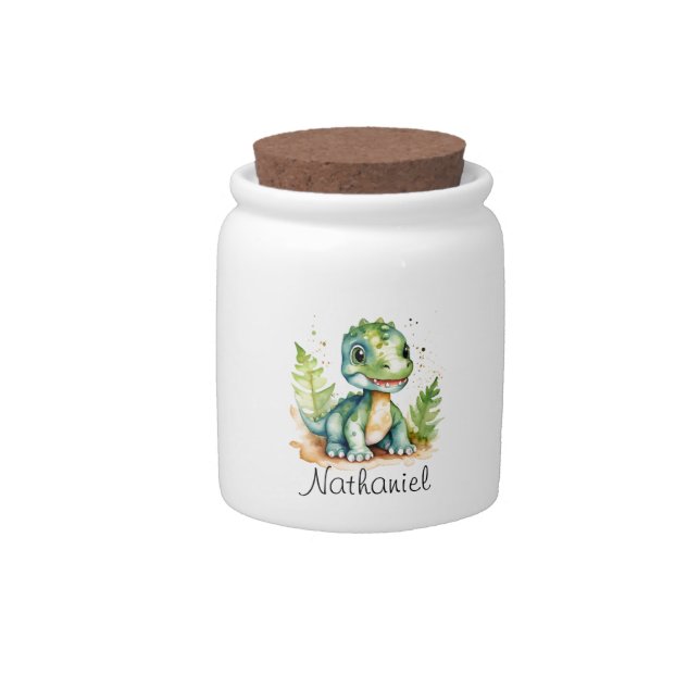 Personalized Dinosaur Candy Jar (Front)