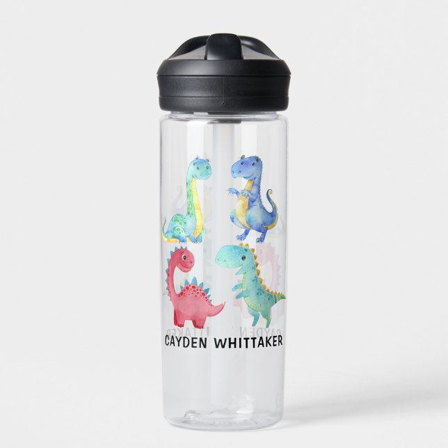 Personalized Dinosaur Dino Collage Drinkware Water Bottle (Creator Uploaded)