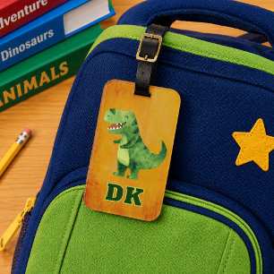 Personalized Dinosaur ID School Luggage Tag