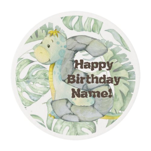 Personalized dinosaur initial letter S   Edible Frosting Rounds