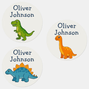 Personalized Dinosaur Kids Name School Labels