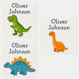 Personalized Dinosaur Kids Name School Labels