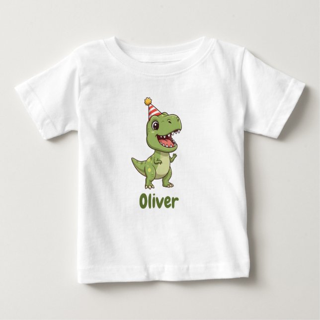 Personalized Dinosaur Kids T-Shirt with Name (Front)