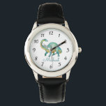 Personalized  Dinosaur Kid's Watch<br><div class="desc">Brontosaurus prehistoric dinosaur watercolor watch for boys or girls. Just add your name and choose your watch band color. Back to school gift or Christmas gift.  Illustrated in watercolor.</div>