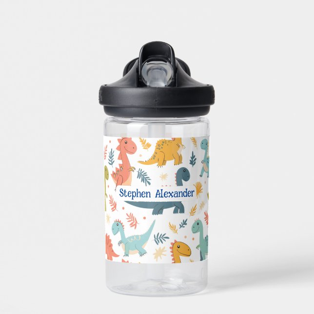 Personalized Dinosaur Kid's Water Bottle (Front)