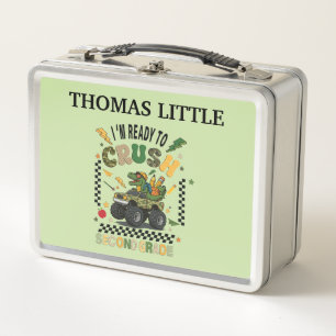 Personalized Dinosaur Monster Truck Metal Lunch Box