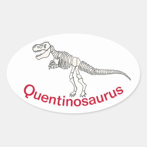 Personalized Dinosaur Name Oval Sticker
