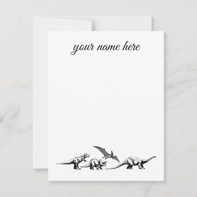 Personalized Dinosaur Notecards for Kids (Front)