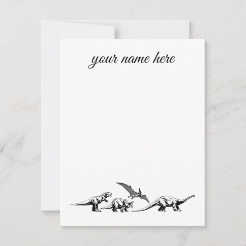 Personalized Dinosaur Notecards for Kids