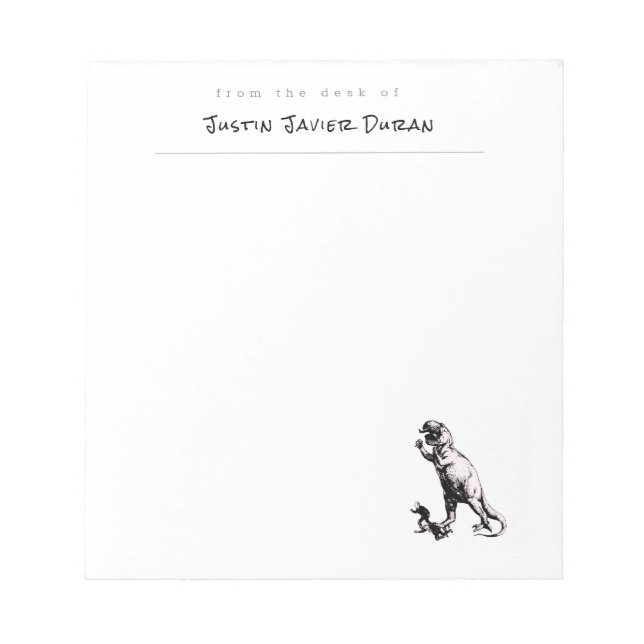Personalized Dinosaur Notepad (Front)