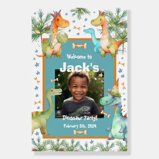 Personalized Dinosaur Photo Welcome Sign - Roar in