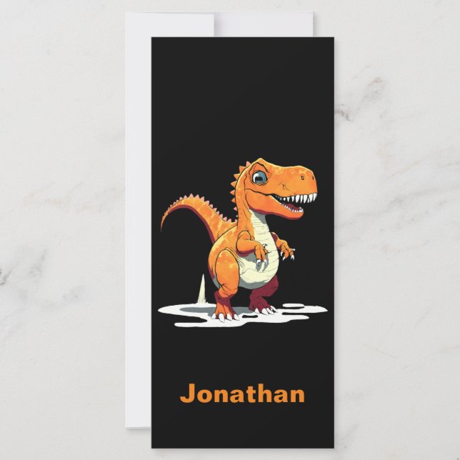 Personalized Dinosaur Rex Bookmark (Front)