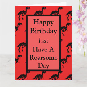Personalized Dinosaur roarsome birthday card