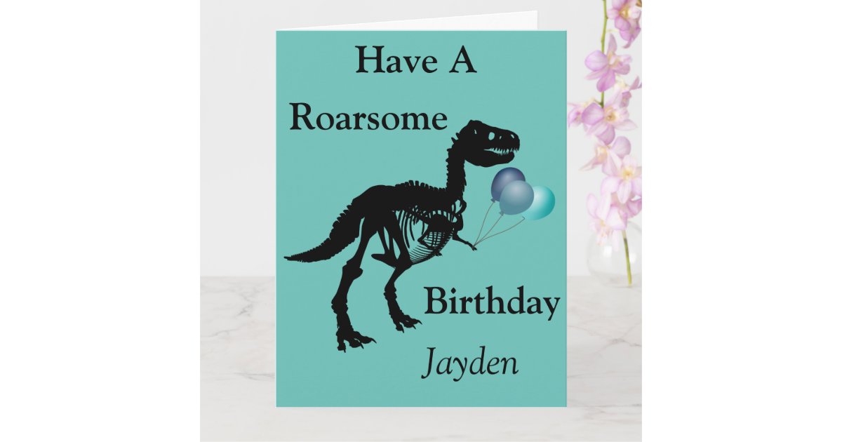 Roarsome dinosaur birthday card girl birthday card Dinosaur 