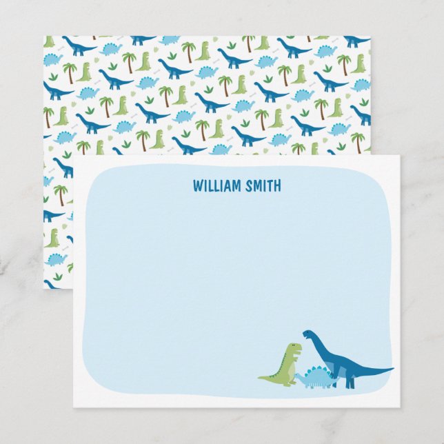 Personalized Dinosaur Thank You Card (Front/Back)