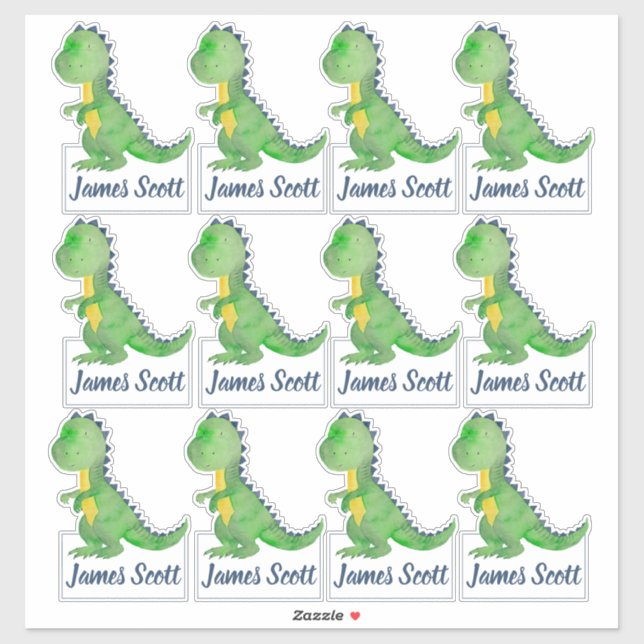 Personalized Dinosaur Trex Kids' Labels (Sheet)
