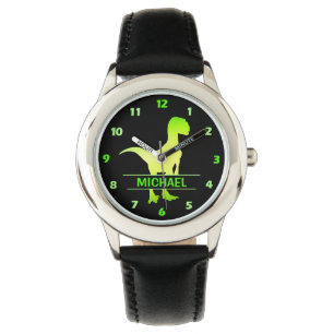 Personalized Dinosaur Velociraptor Green Watch