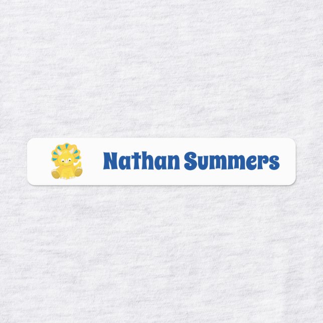 Personalized Dinosaur Waterproof Iron On Clothing Kids' Labels (Design 3)