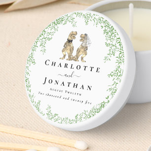 Personalized Dinosaur Wedding Mini Candle Favors