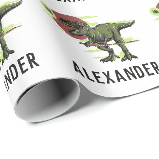 Personalized Dinosaur Wrapping Paper