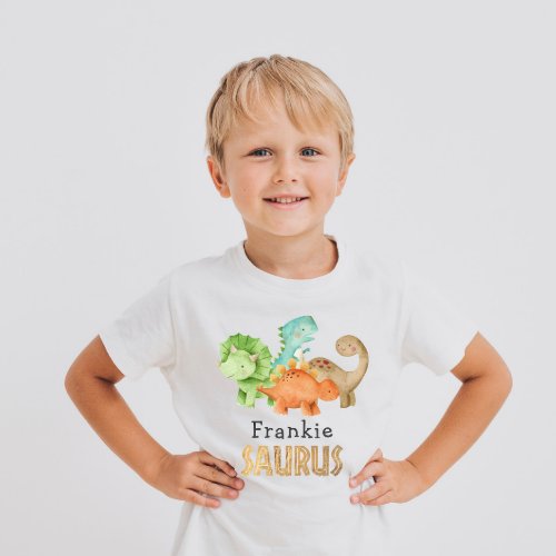 Personalized Dinosaurs Baby Shower Baby T_Shirt