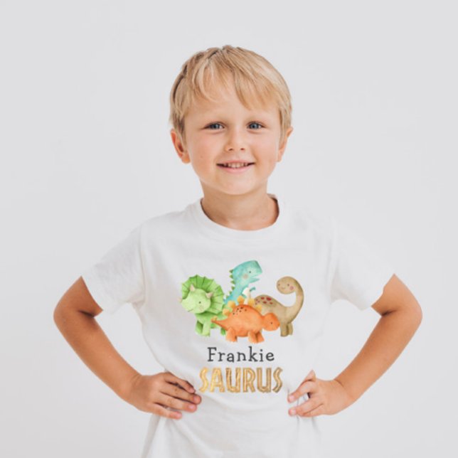 Personalized Dinosaurs Baby Shower Baby T-Shirt (Creator Uploaded)