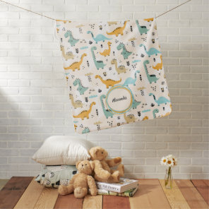 Personalized Dinosaurs Boy Baby Blanket