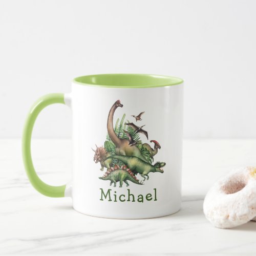 Personalized Dinosaurs in the Jungle Kids Mug