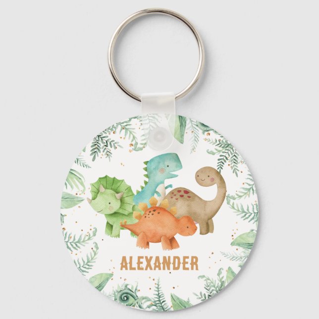 Personalized Dinosaurs Jurasic Wild One Keychain (Front)