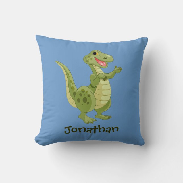 Personalized Dinosaurs Throw Pillow (Front)