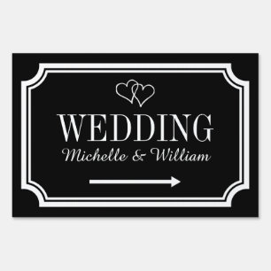 Personalized directional signage wedding yard sign