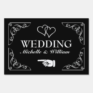 Personalized directional wedding signage yard sign