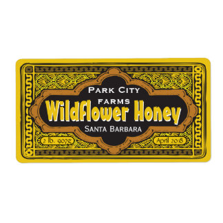 Personalized Dirigible Honey Jar Label