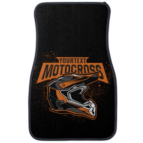 Personalized Dirt Bike Motocross Racing Helmet  Car Floor Mat