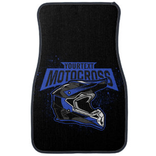 Personalized Dirt Bike Motocross Racing Helmet    Car Floor Mat