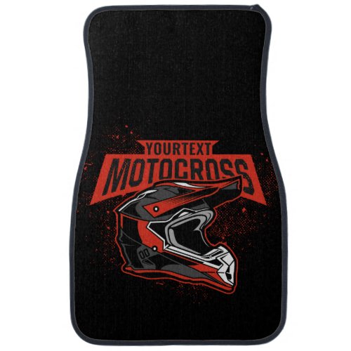 Personalized Dirt Bike Motocross Racing Helmet   Car Floor Mat