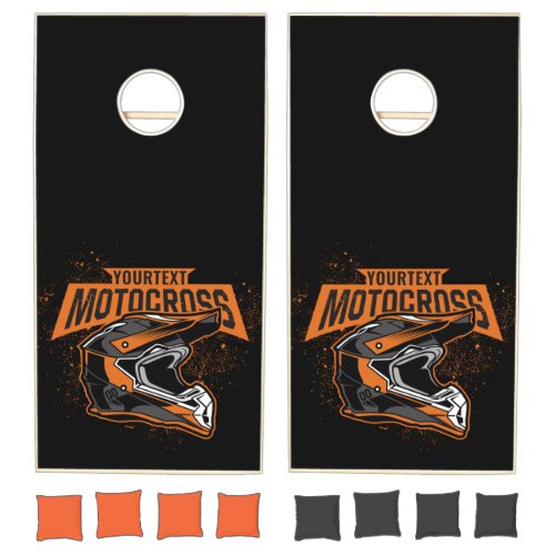 Personalized Dirt Bike Motocross Racing Helmet   Cornhole Set