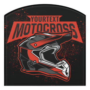 Personalized Dirt Bike Motocross Racing Helmet Door Sign