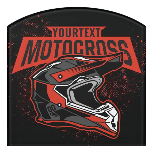 Personalized Dirt Bike Motocross Racing Helmet    Door Sign (Contour Front)