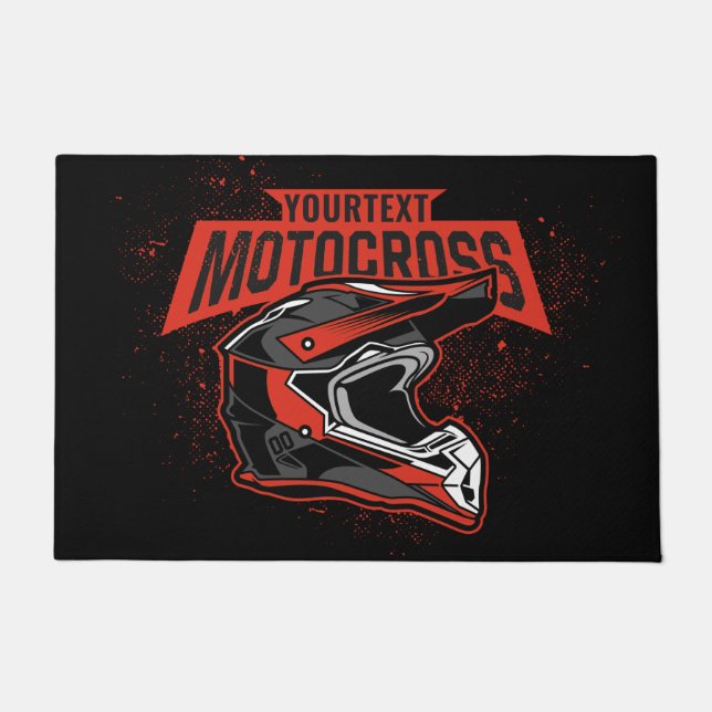 Personalized Dirt Bike Motocross Racing Helmet     Doormat (Front)