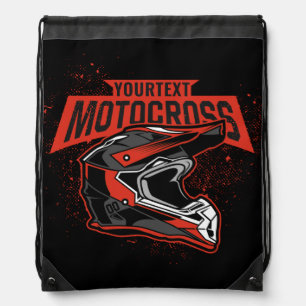 Personalized Dirt Bike Motocross Racing Helmet Drawstring Bag