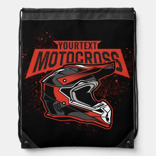 Personalized Dirt Bike Motocross Racing Helmet  Drawstring Bag