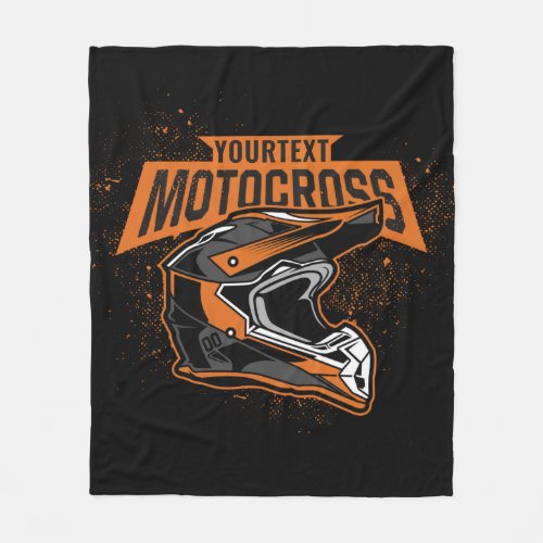 Personalized Dirt Bike Motocross Racing Helmet   Fleece Blanket