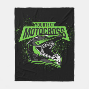 Personalized Dirt Bike Motocross Racing Helmet Fleece Blanket