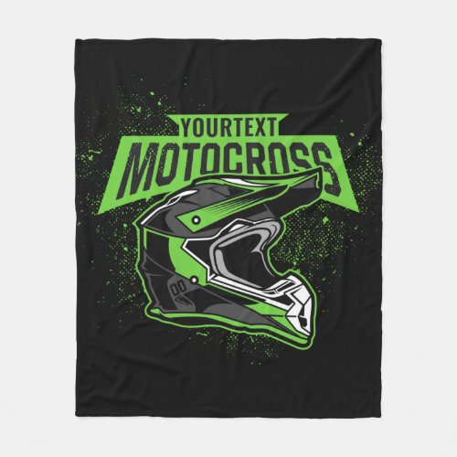 Personalized Dirt Bike Motocross Racing Helmet     Fleece Blanket